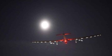 Solar Impulse 2: A String Of Pearls Against A Black Velvet Sky