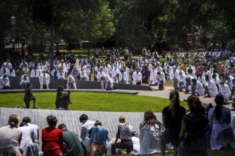 Crowd gathers at UVA Memorial to Enslaved Laborers