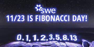 Graphic that says 11/23 is Fibonacci Day with the SWE logo