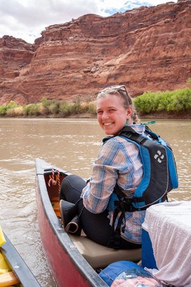 Molly, an Environmental Engineering student, on a kayaking trip