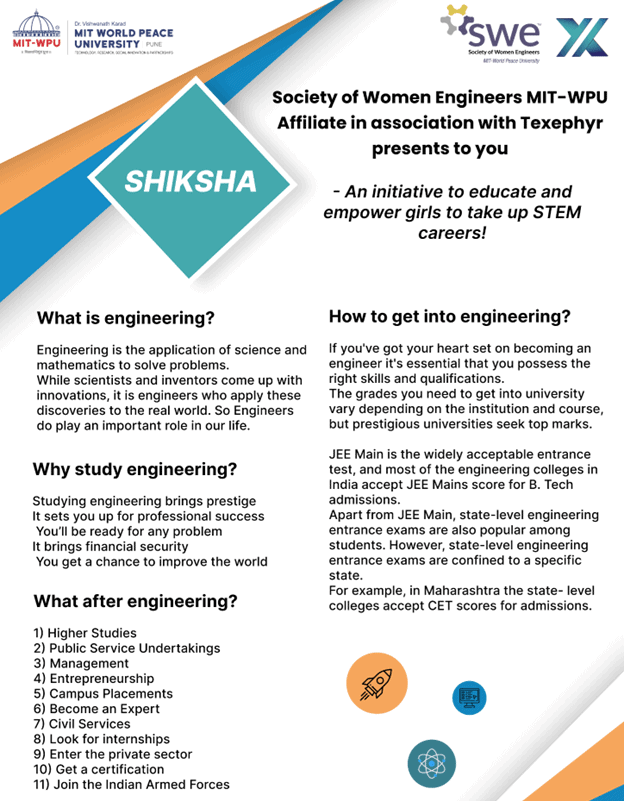 society of women engineers mit-wpu affiliate : shiksha -