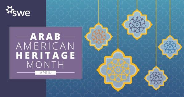 Arab American Heritage Month cover image with SWE branding