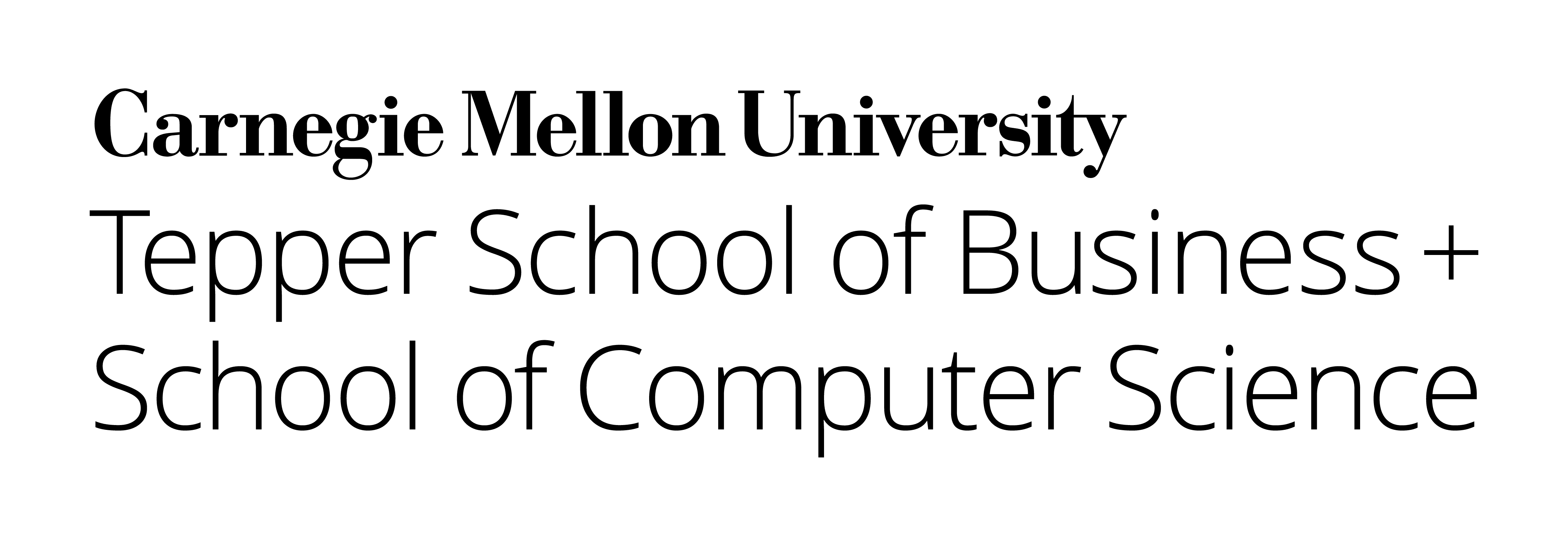 Carnegie Mellon University Tepper School of Business + School of Computer Science logo in black text 