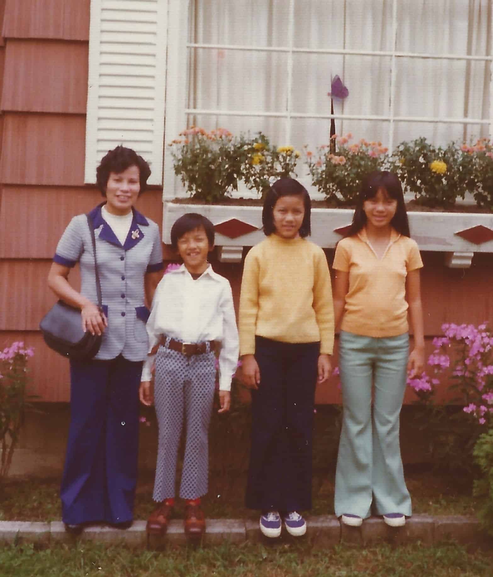 Hang Loi, a woman leader in STEM, with her family in October 1975