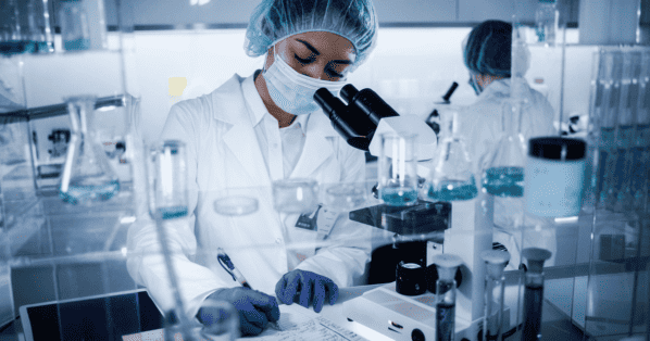 Woman working at a biopharmaceutical firm