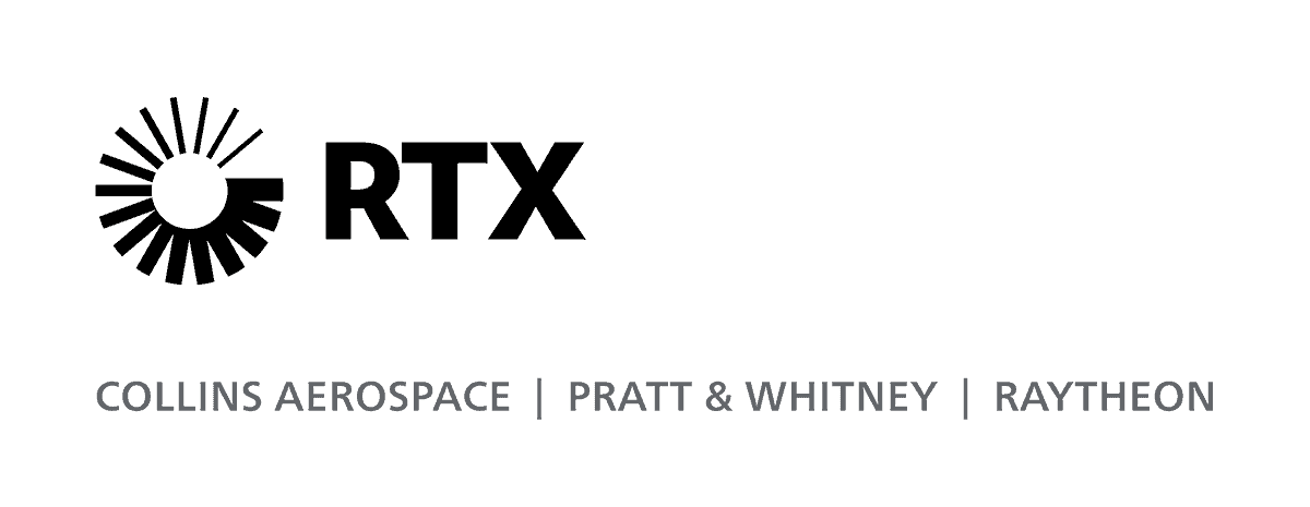 RTX logo with Collins Aerospace, Pratt & Whitney and Raytheon brands