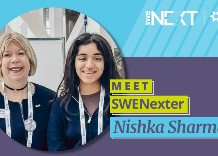 Nishka Sharma with Karen Horting, CEO and executive director of SWE