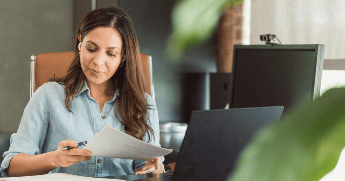 woman engineer reviewing her resume to prepare for a virtual career fair