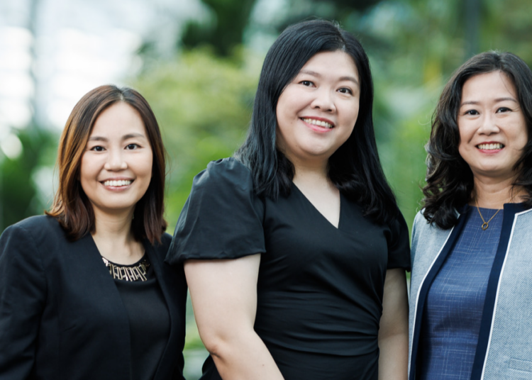 Jenny Tan, Pei Fern NG, and Sierin Lim of the SWE Singapore affiliate