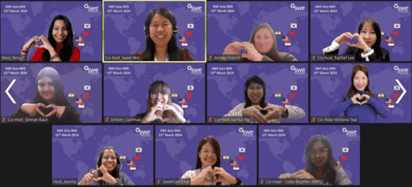 Zoom screenshot of SWE Asia-Pacific’s “Fostering Impactful Leadership for an Inclusive World for Women” Webinar